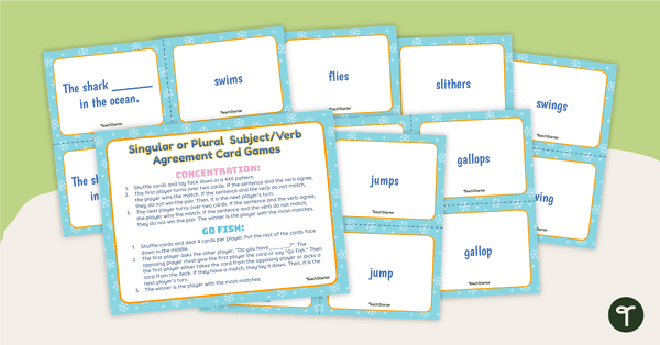 Go to Singular/Plural Subject Verb Agreement Card Game teaching resource