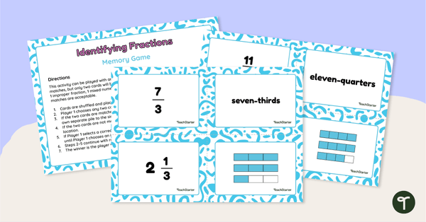 Go to Improper Fraction Game — Fraction Memory! teaching resource