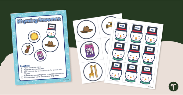 Go to Rhyming Snowmen - Match-Up Activity teaching resource