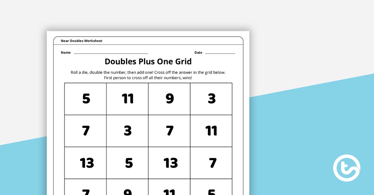 Doubles Plus One - Grid Game teaching-resource