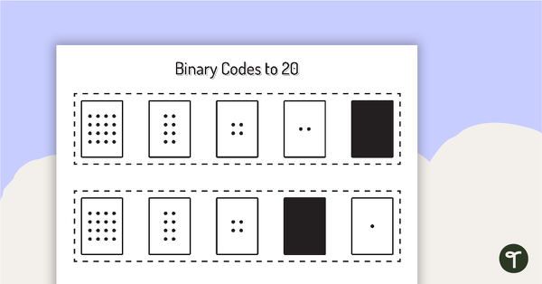 Go to Binary Codes with Guide Dots to 20 Cards teaching resource