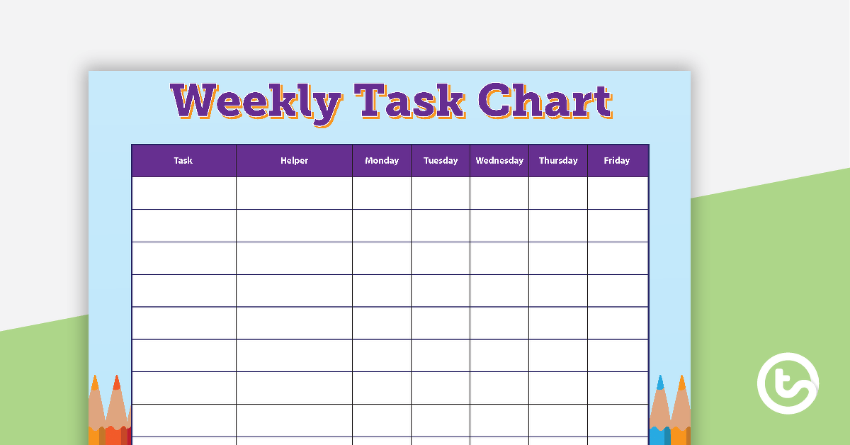 Pencils - Weekly Task Chart teaching-resource