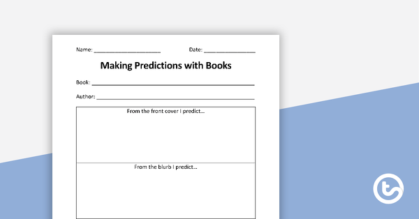 Go to Making Predictions with Books - Worksheet teaching resource