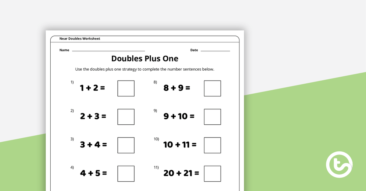 Doubles Plus One - Worksheet teaching-resource