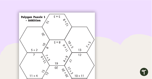 Go to Polygon Puzzles - Addition Worksheets with Answers teaching resource