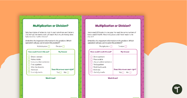 Go to Multiplication or Division? Problem Solving Cards teaching resource