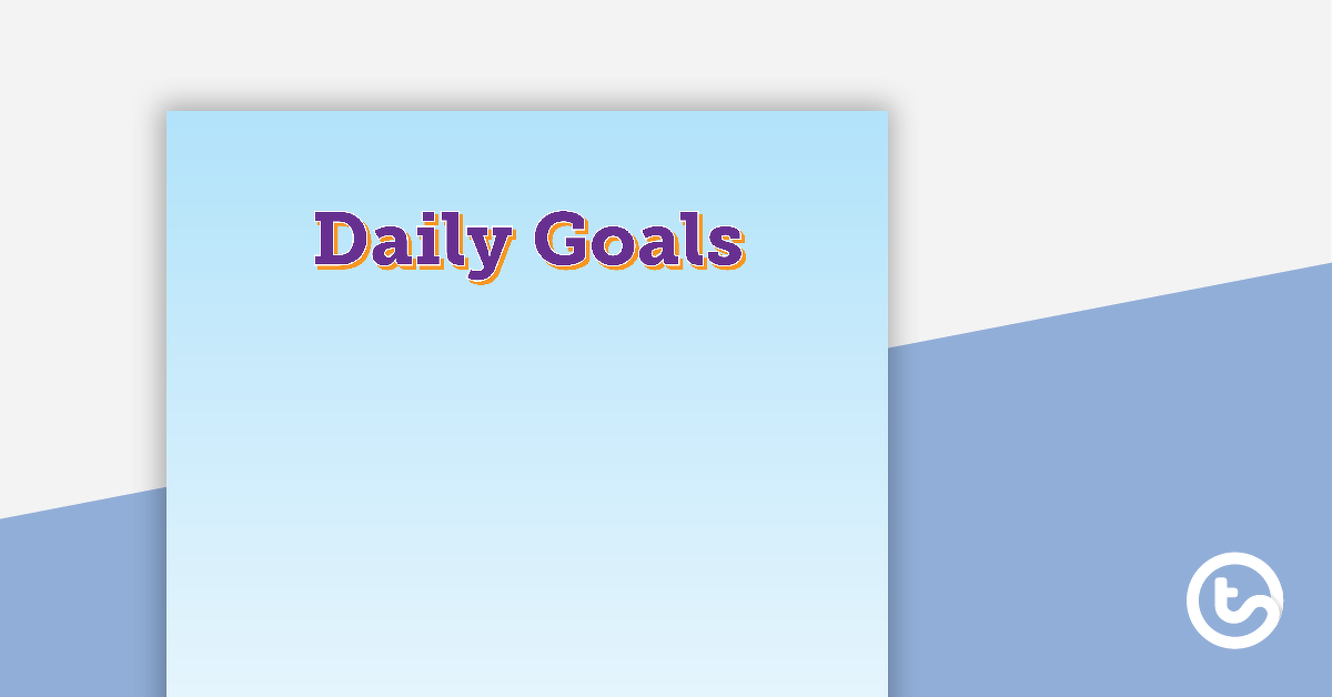 Pencils - Daily Goals teaching-resource