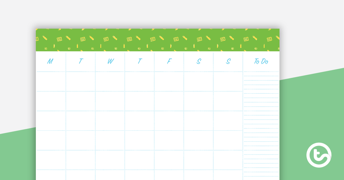 Calculator Pattern - Monthly Overview teaching-resource