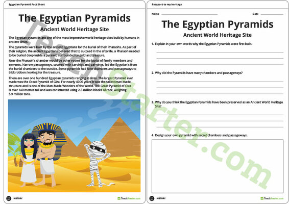 The Egyptian Pyramids - Comprehension Task teaching-resource