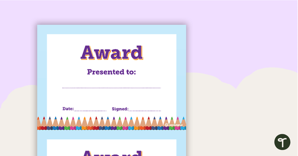 Go to Pencils - Award Certificate teaching resource