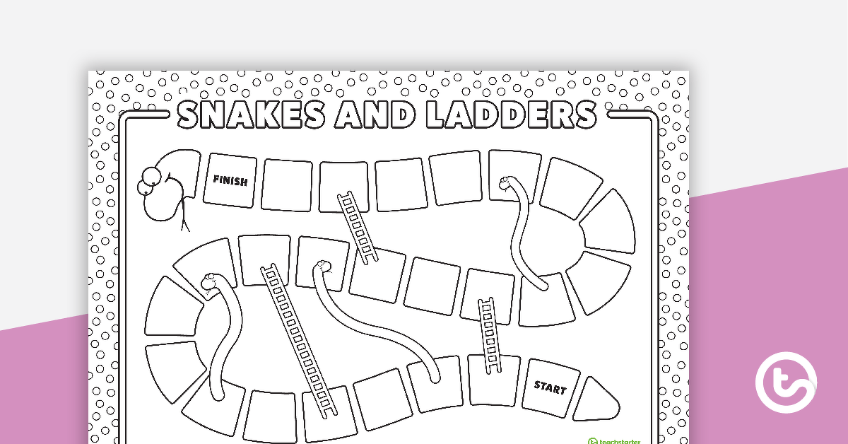 Snakes and Ladders Game Board Template teaching-resource