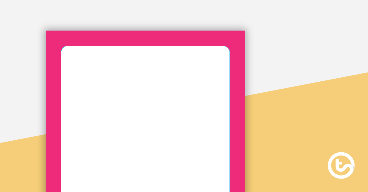 Plain Pink - Portrait Page Border teaching-resource