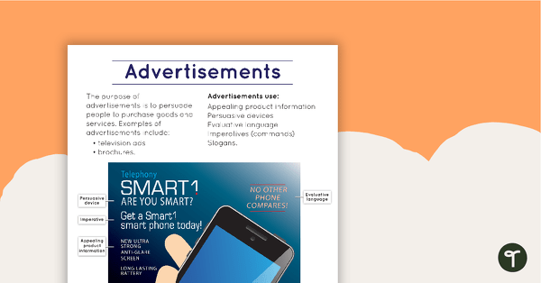 Go to Advertisement Text Type Poster With Annotations teaching resource