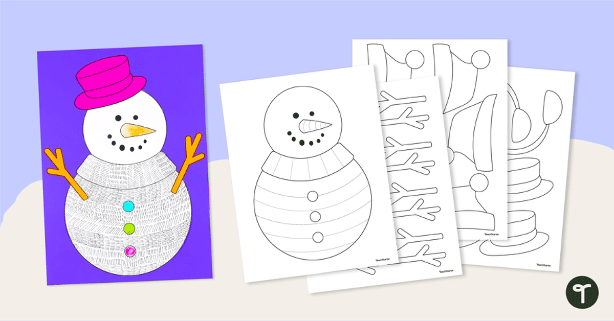 Funky Snowman Craft Template teaching-resource