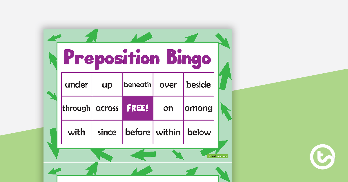 Preposition Bingo teaching-resource