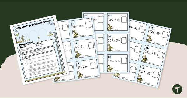 Go to Jump Strategy Subtraction Game teaching resource