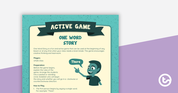 Go to One Word Story Active Game teaching resource