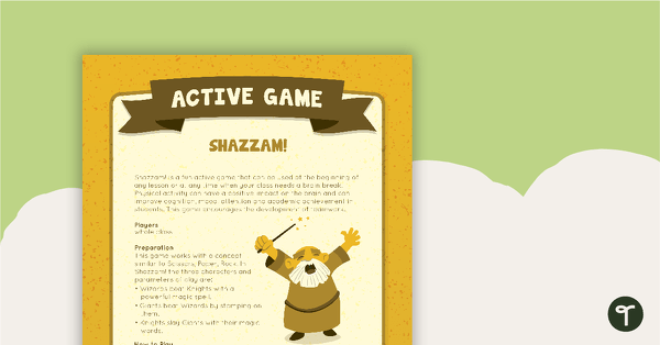 Go to Shazzam! Active Game teaching resource