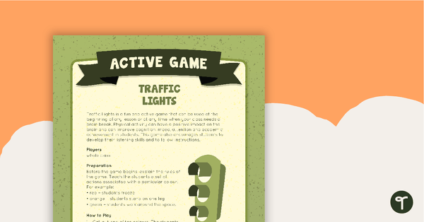 Go to Traffic Lights Active Game teaching resource