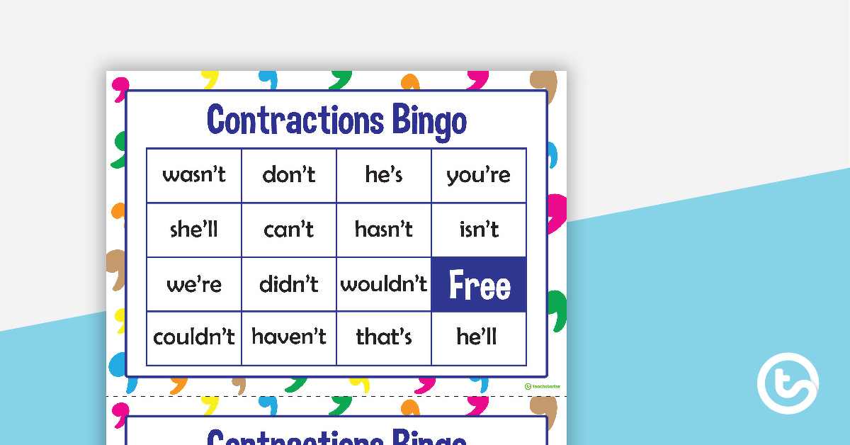 Contractions Bingo teaching-resource