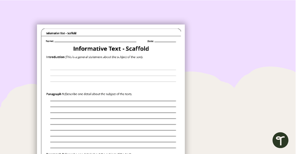 Go to Information Report Writing Template teaching resource