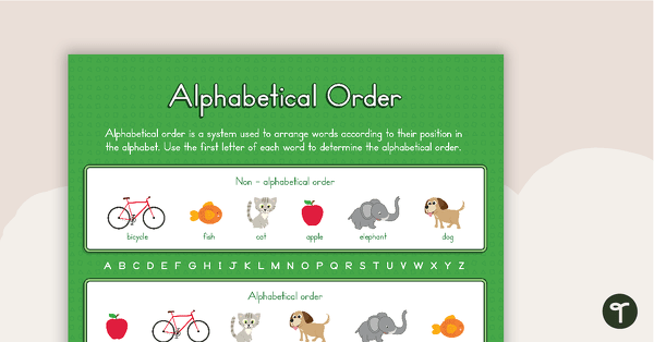 Go to Alphabetical Order Poster teaching resource