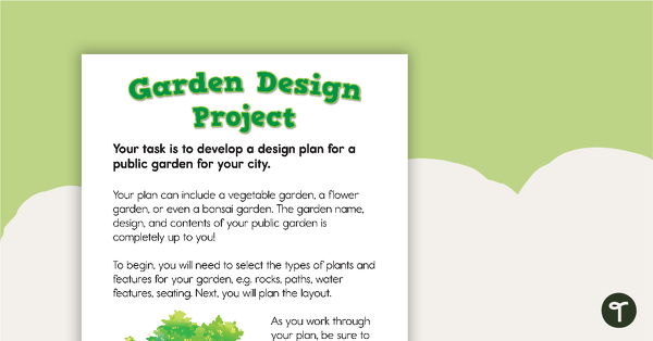 Go to Design a Garden Math Project teaching resource