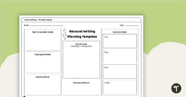 Go to Personal Recount Planning Template teaching resource