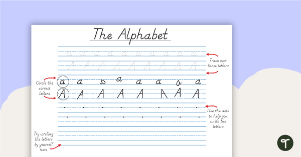 Go to Alphabet Handwriting Sheets - Including Non-Examples teaching resource