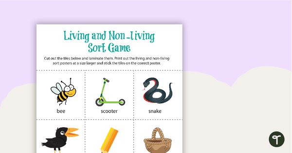 Go to Living vs Nonliving Things - Sorting Activity teaching resource