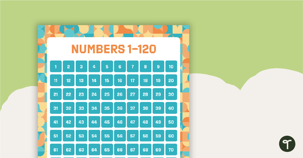 Go to Blue and Orange - Numbers 1 to 120 Chart teaching resource