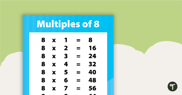 Go to Multiples of 8 Poster teaching resource