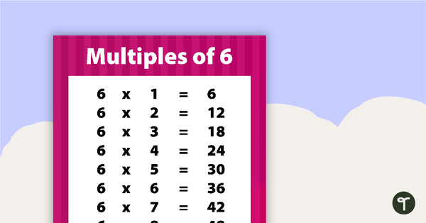 Go to Multiples of 6 Poster teaching resource