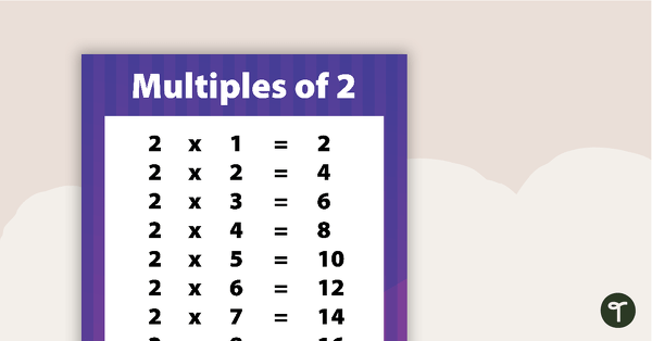 Go to Multiples of 2 Poster teaching resource