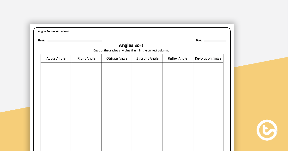 Identifying and Naming Angles – Cut-and-Paste Worksheet teaching-resource