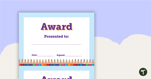 Go to Pencils - Award Certificate teaching resource