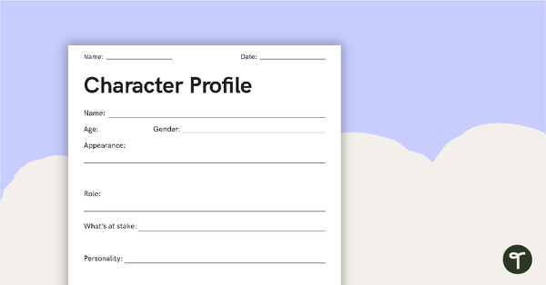 Go to Detailed Character Profile Worksheet teaching resource