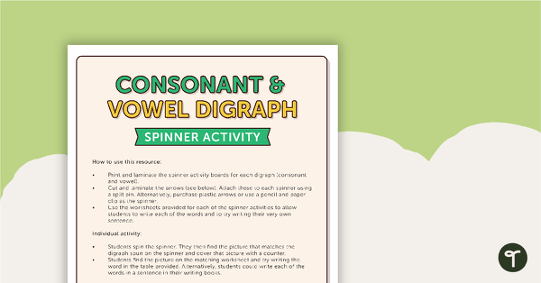 Go to Vowel and Consonant Digraph Spin Games teaching resource