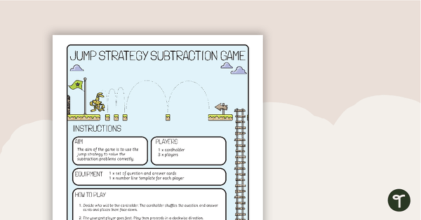 Go to Jump Strategy Subtraction Game teaching resource