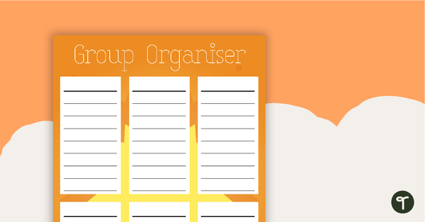 Go to Groups Organiser Chart - Orange Starburst teaching resource