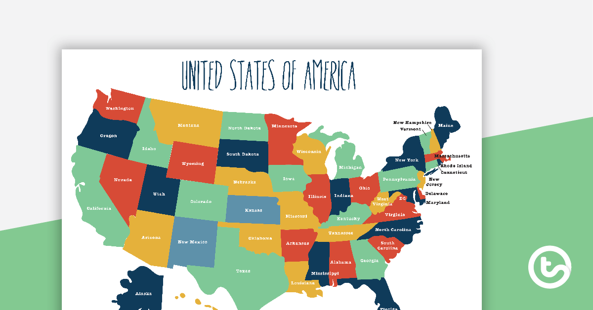 Labeled Map of the United States teaching-resource