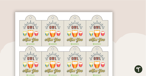 Go to Student Gift Tags - Owl Miss You teaching resource