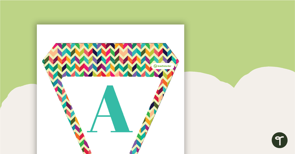 Go to Bright Chevron - Letters and Numbers Bunting teaching resource