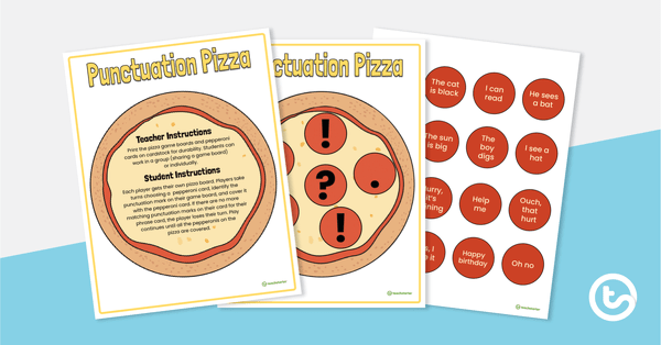 Go to Punctuation Pizza Cover-up Game teaching resource