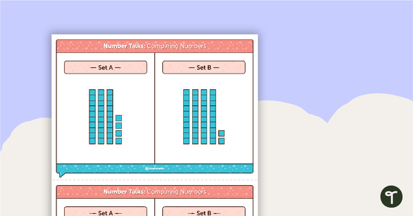 Go to Number Talks - Comparing Numbers Task Cards teaching resource