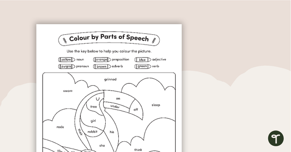 Go to Colour by Parts of Speech Worksheet – Toucan teaching resource