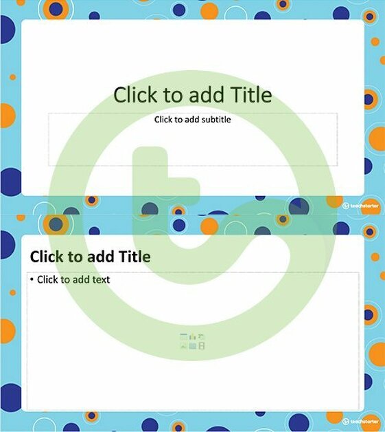 Abstract Circles and Dots - PowerPoint Template teaching-resource