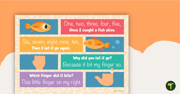 Go to One, Two, Three, Four, Five - Counting Rhyme Poster teaching resource