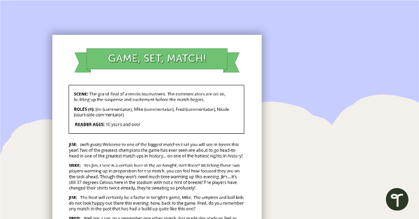 Go to Comprehension - Game, Set, Match! teaching resource