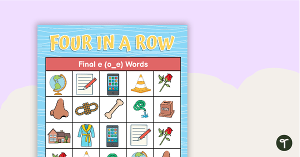 Go to Four in a Row Game - o_e Words teaching resource